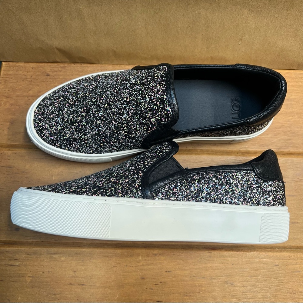 UGG Jass Black Chunky Glitter Slip-Ons